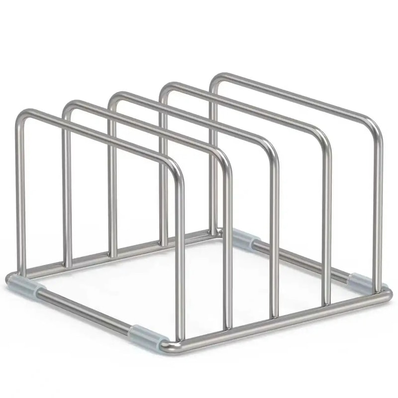 Premium Stainless Steel Cutting Board Holder And MultiSlot Chopping Board Storage Rack 0