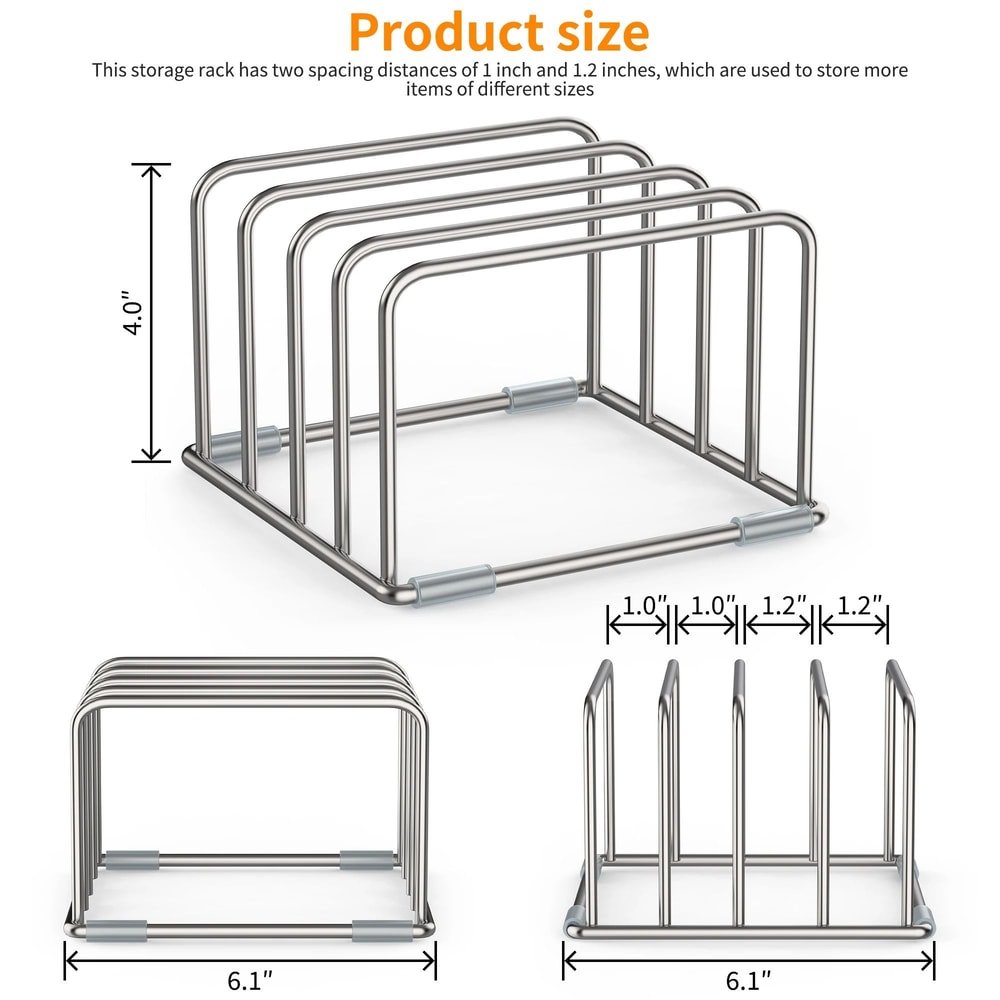 Premium Stainless Steel Cutting Board Holder And MultiSlot Chopping Board Storage Rack 3