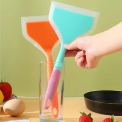 premium multi-purpose silicone wide pancake turner and non-stick egg spatula for professional baking