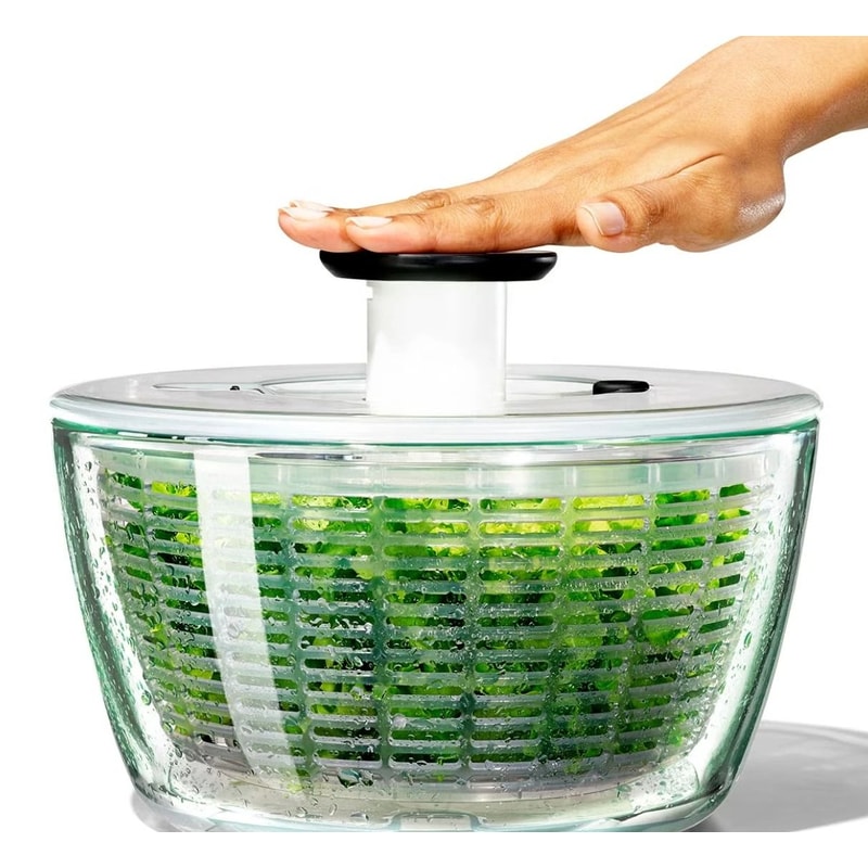 Good Grips Premium Glass Salad Spinner With OneHanded Pump And Brake System 0