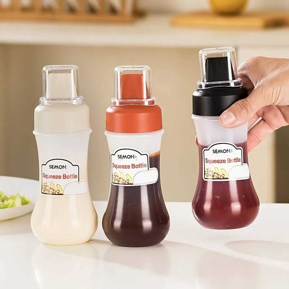LeakProof Squeeze Sauce Bottle And Refillable Condiment Container For Kitchen Prep 1