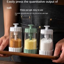 transparent seasoning jars and salt/pepper condiment containers for kitchen and barbecue