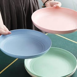 lightweight wheat straw dinner plates - unbreakable and reusable set