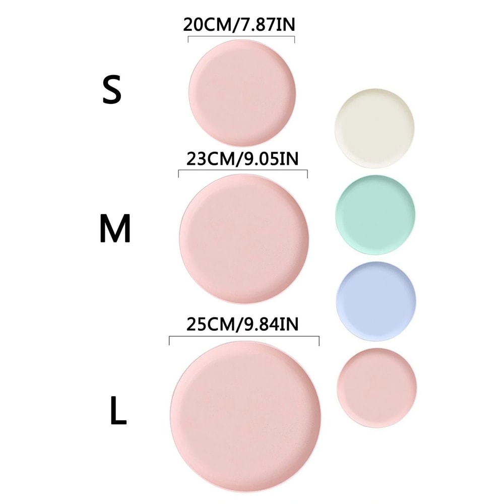 Lightweight Wheat Straw Dinner Plates Unbreakable And Reusable Set 5