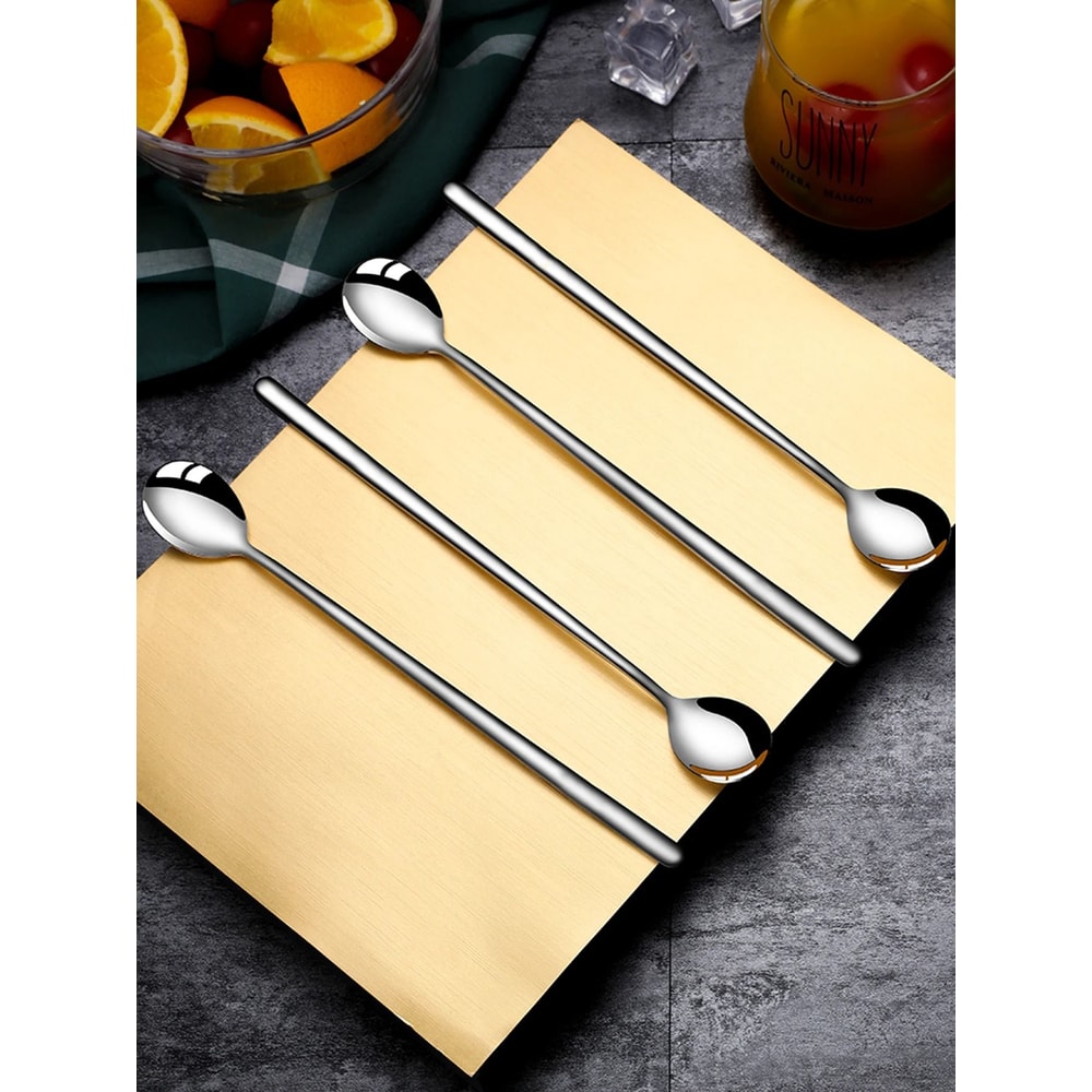 304 Stainless Steel Long Handle Coffee And Ice Cream Stirring Spoons 1