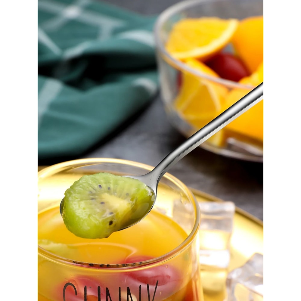 304 Stainless Steel Long Handle Coffee And Ice Cream Stirring Spoons 2