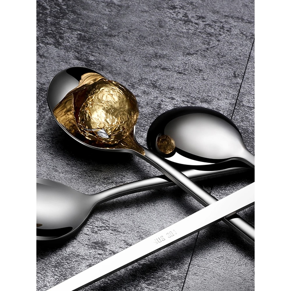 304 Stainless Steel Long Handle Coffee And Ice Cream Stirring Spoons 4