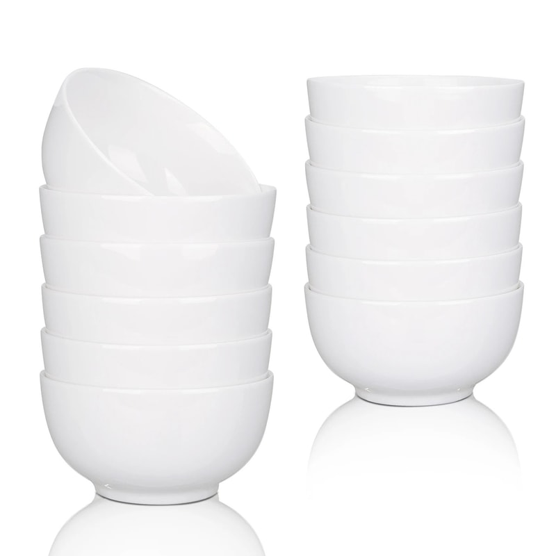 10 Ounce Porcelain Bowls Premium 8Pack Ceramic Set 1