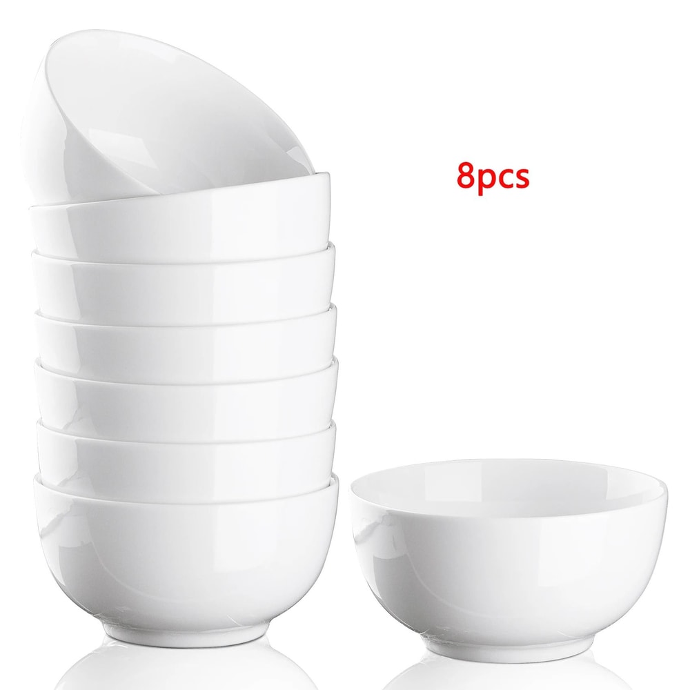 10 Ounce Porcelain Bowls Premium 8Pack Ceramic Set 6
