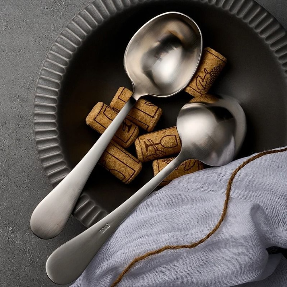 316 Stainless Steel Deep Round Soup Spoons And Large Dinner Spoons 2