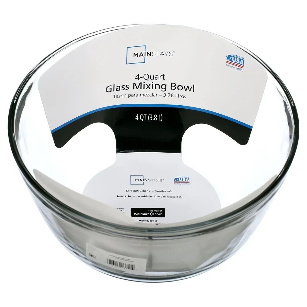 4Qt Durable Glass Mixing Bowl ShatterResistant And Microwave Safe 3