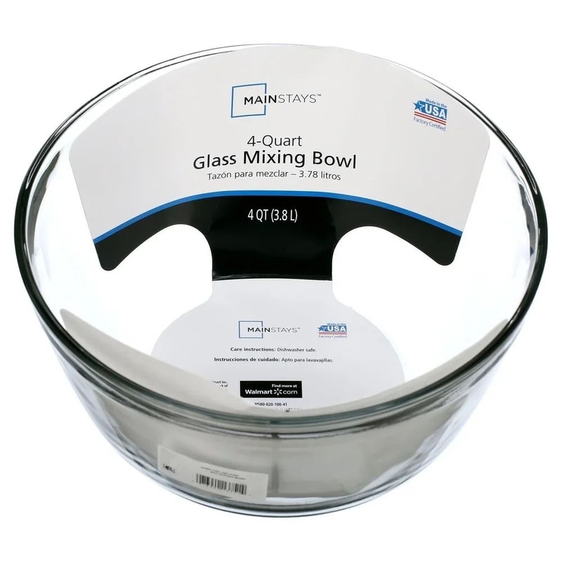 4Qt Durable Glass Mixing Bowl ShatterResistant And Microwave Safe 3