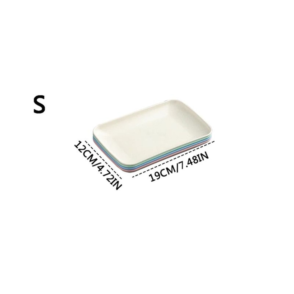 Wheat Straw Rectangular Dessert Plates 4 Piece Lightweight Set 6