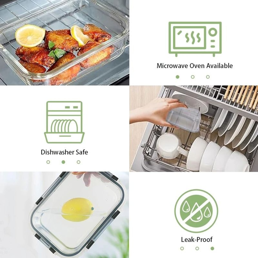 12Piece Glass Lunch Box Set And Airtight Meal Prep Containers 2