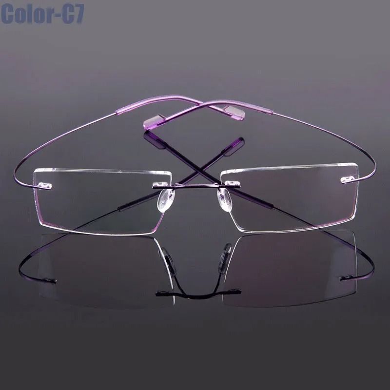 Ultralight Rimless Memory Alloy Prescription Glasses Frames 13