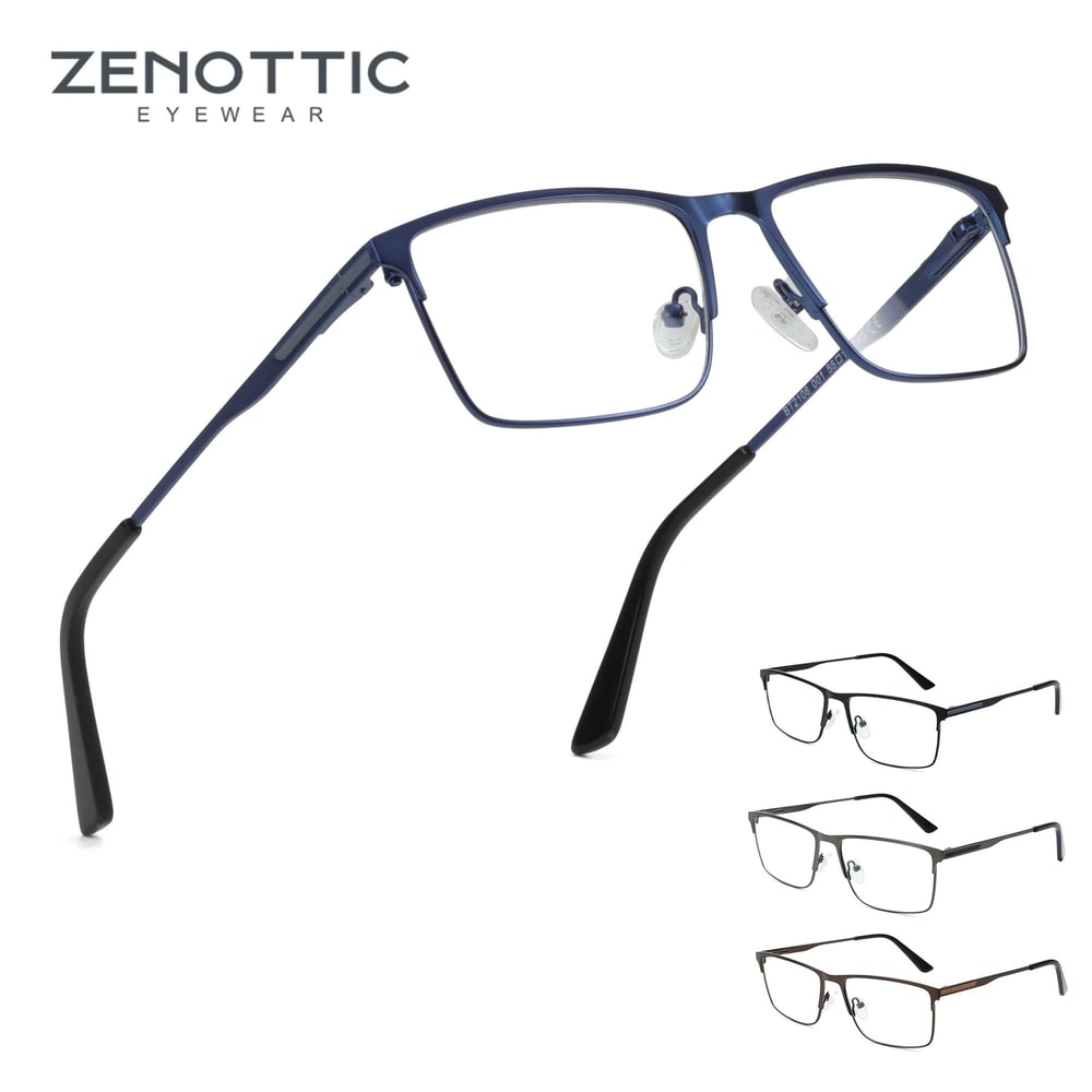 ZENOTTIC Mens Titanium Alloy Square Optical Glasses Frames 0