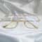 Vintage Oversized Square Metal Eyeglasses Gold Fashion Frames 1