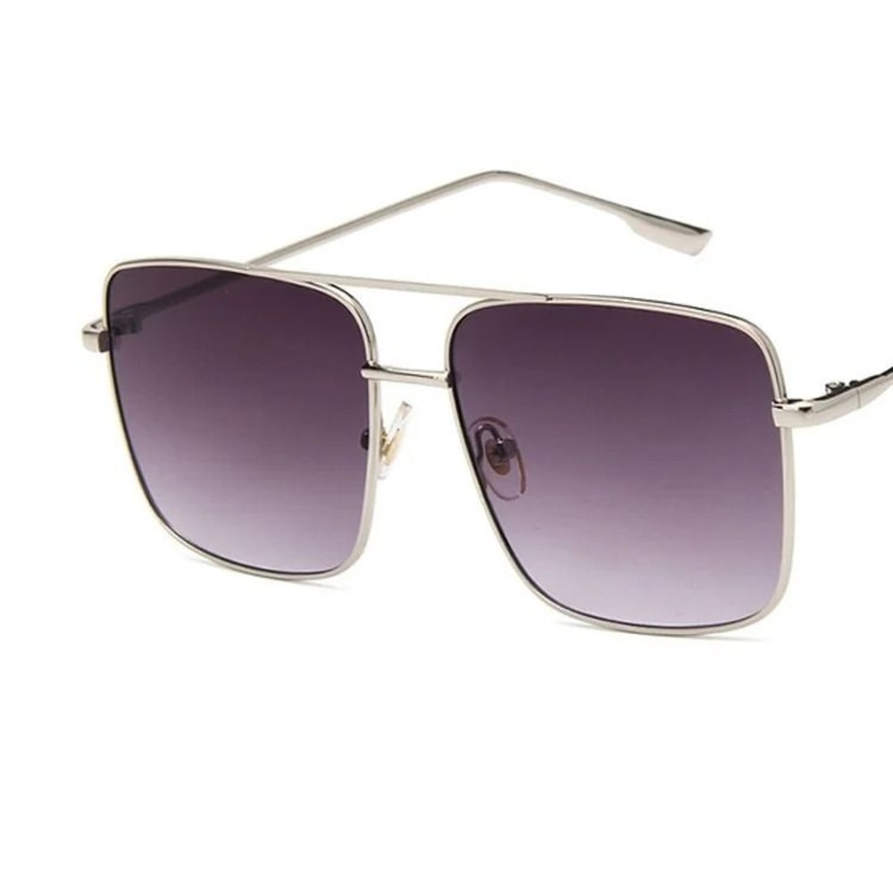 Vintage Oversized Square Metal Eyeglasses Gold Fashion Frames 10