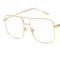 Vintage Oversized Square Metal Eyeglasses Gold Fashion Frames 8