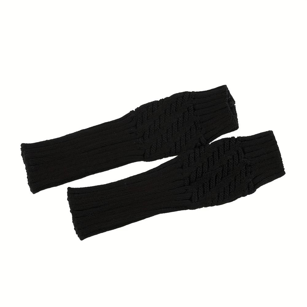 Unisex Crochet Fingerless Long Gloves And Knit Arm Warmers 6