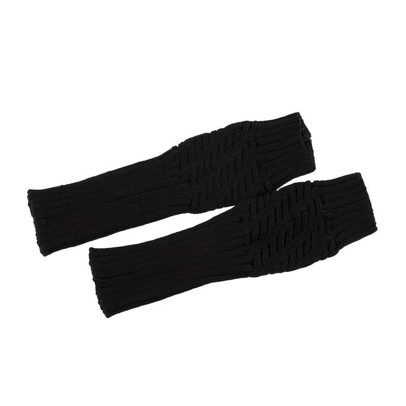 Unisex Crochet Fingerless Long Gloves And Knit Arm Warmers 6