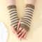 Gothic Striped Fingerless Arm Warmers Harajuku Y2K Knit Sleeves 6