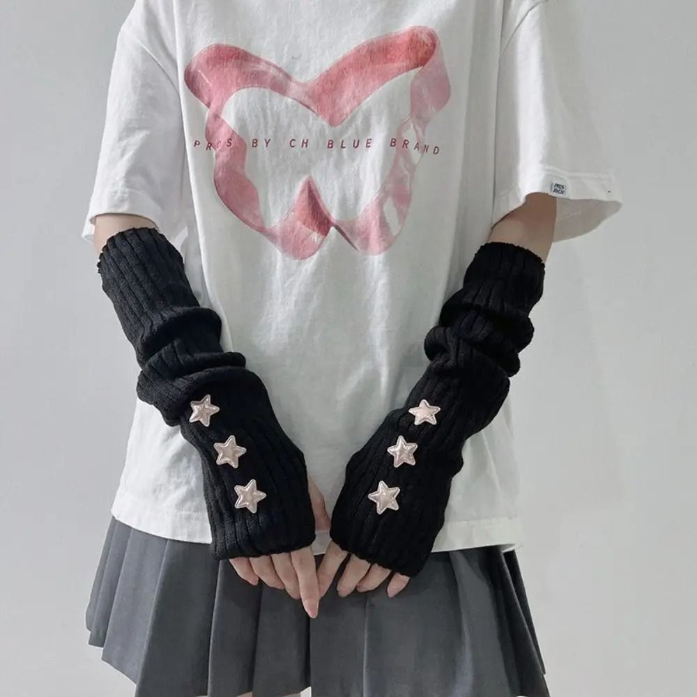 Elegant LaceTrimmed Knitted Arm Warmers Lolita Harajuku Style 0