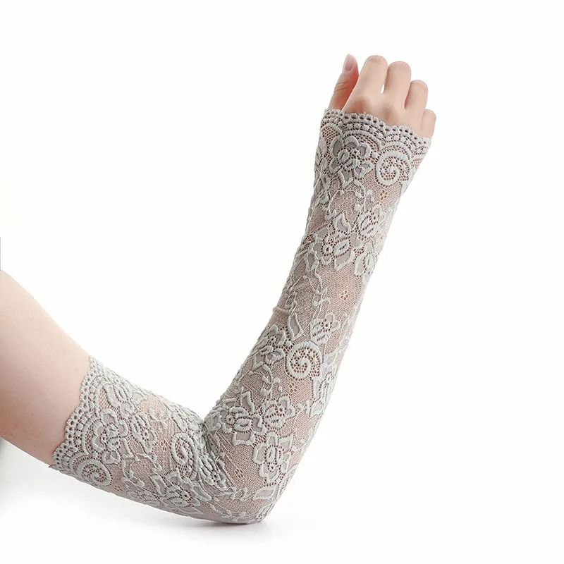 Womens Sexy Floral Lace Sunscreen Arm Sleeves Summer UV Protection 9