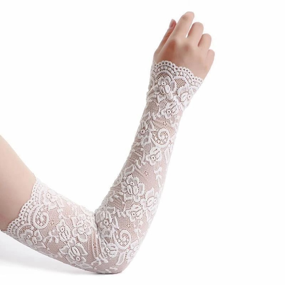 Womens Sexy Floral Lace Sunscreen Arm Sleeves Summer UV Protection 6