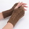 Womens Stylish TwistPattern Hand Warmers Faux Wool Fingerless Gloves 2