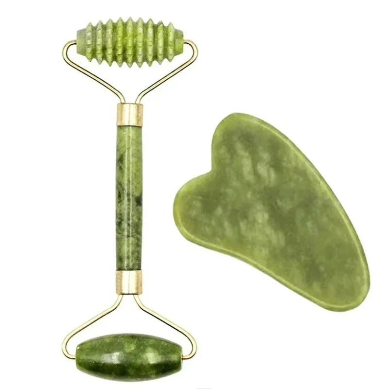 Natural Jade Facial Roller And Gua Sha Body Massager Set 13