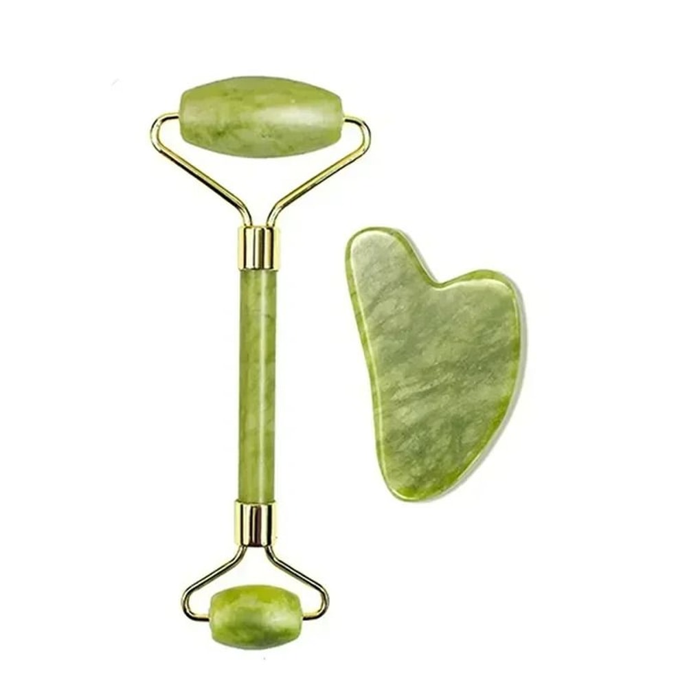 Natural Jade Facial Roller And Gua Sha Body Massager Set 12