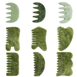 natural jade scalp comb and facial gua sha scraping board