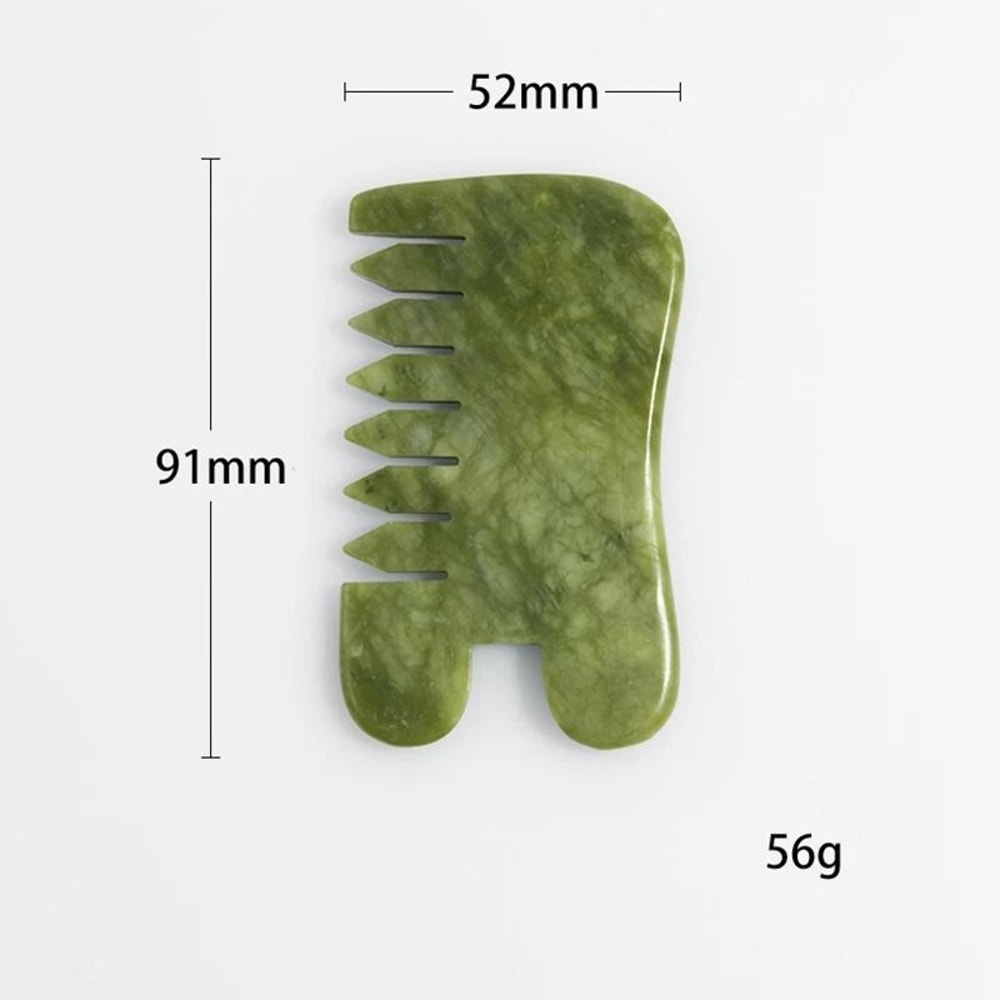Natural Jade Scalp Comb And Facial Gua Sha Scraping Board 9