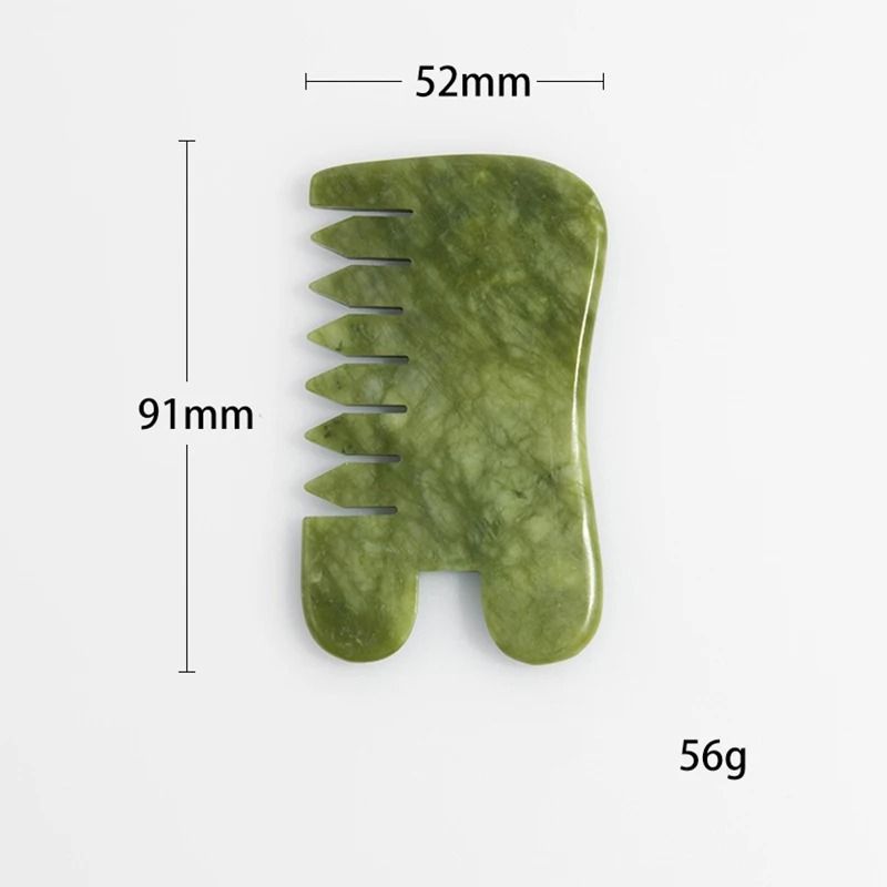 Natural Jade Scalp Comb And Facial Gua Sha Scraping Board 9