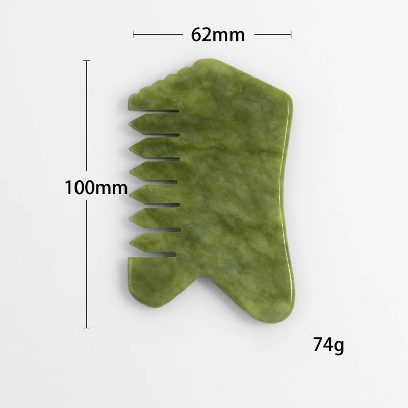 Natural Jade Scalp Comb And Facial Gua Sha Scraping Board 10