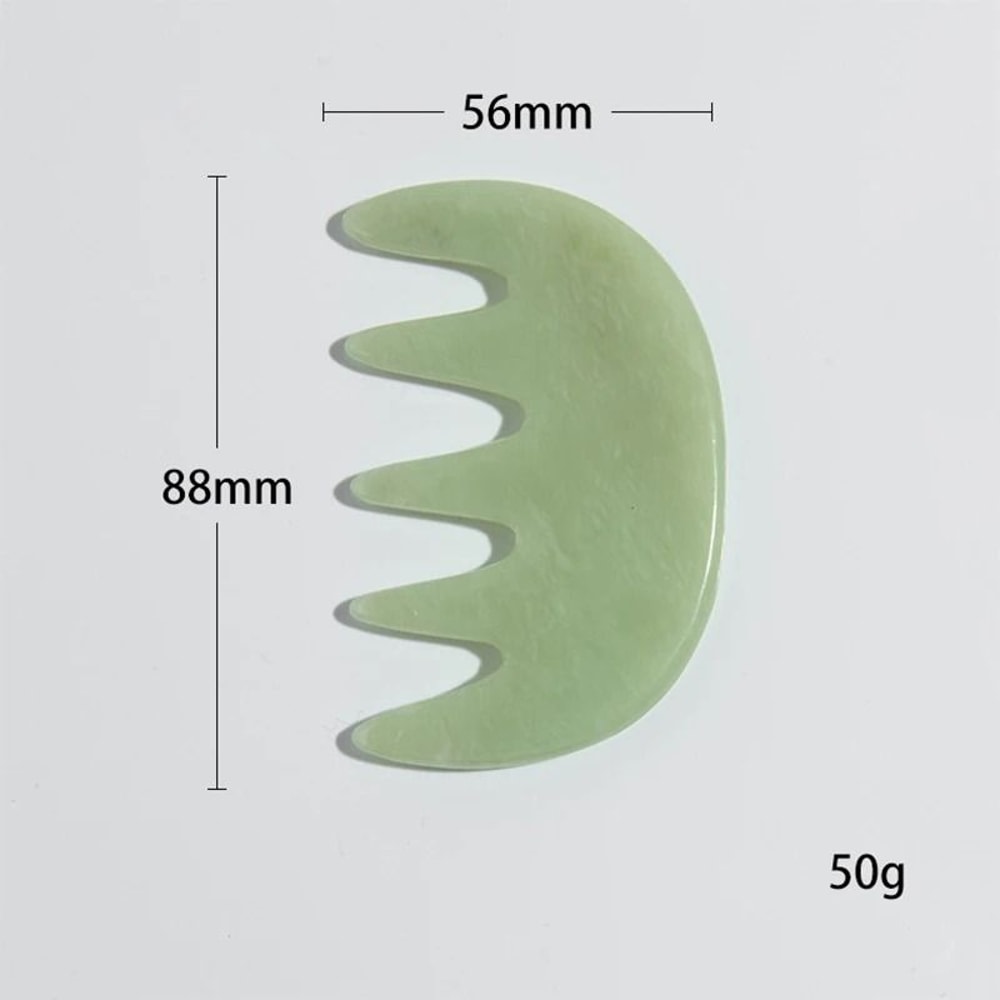Natural Jade Scalp Comb And Facial Gua Sha Scraping Board 13