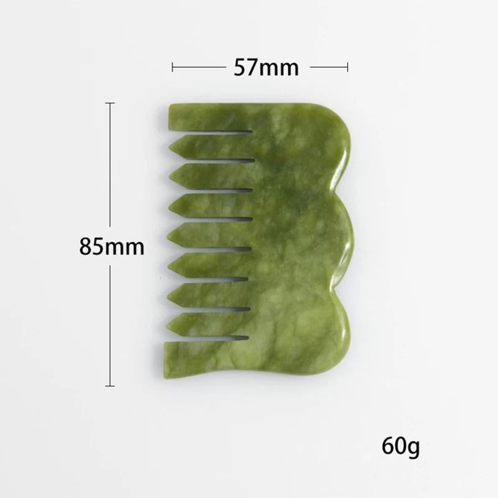 Natural Jade Scalp Comb And Facial Gua Sha Scraping Board 16