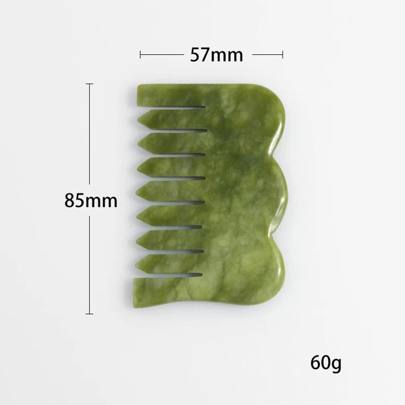 Natural Jade Scalp Comb And Facial Gua Sha Scraping Board 16