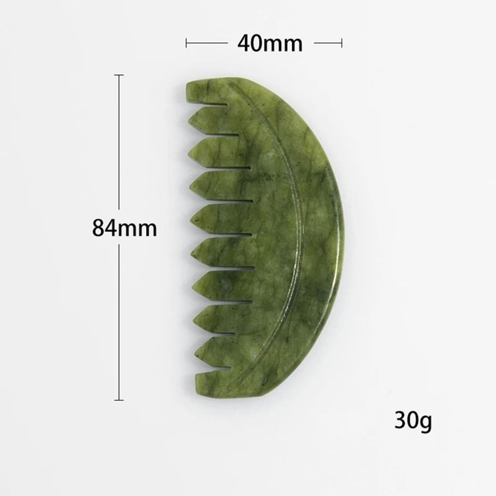 Natural Jade Scalp Comb And Facial Gua Sha Scraping Board 6
