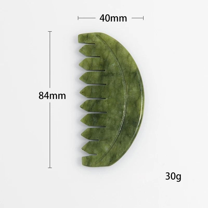 Natural Jade Scalp Comb And Facial Gua Sha Scraping Board 6