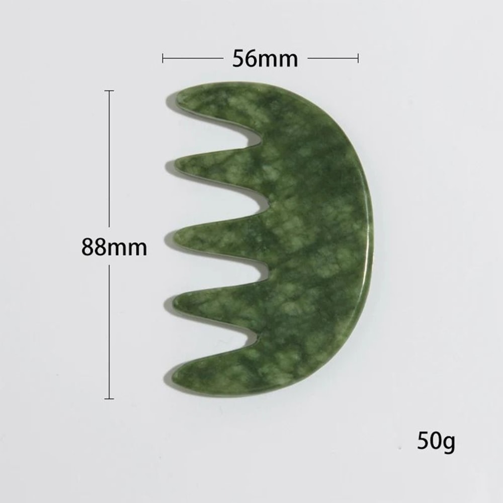 Natural Jade Scalp Comb And Facial Gua Sha Scraping Board 7