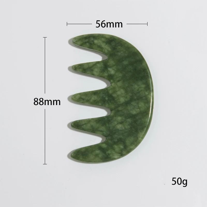 Natural Jade Scalp Comb And Facial Gua Sha Scraping Board 7