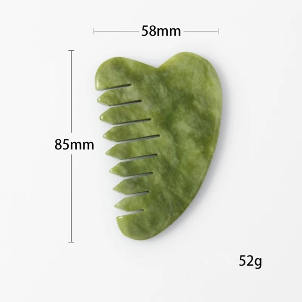 Natural Jade Scalp Comb And Facial Gua Sha Scraping Board 8
