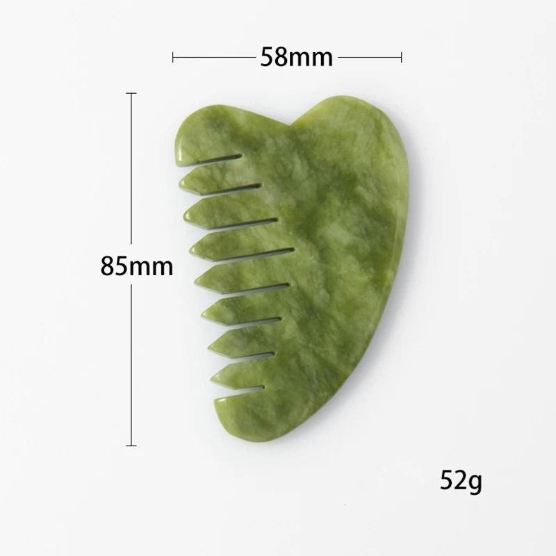 Natural Jade Scalp Comb And Facial Gua Sha Scraping Board 8