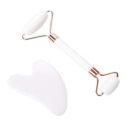 natural resin facial roller and heart-shaped gua sha scraper set