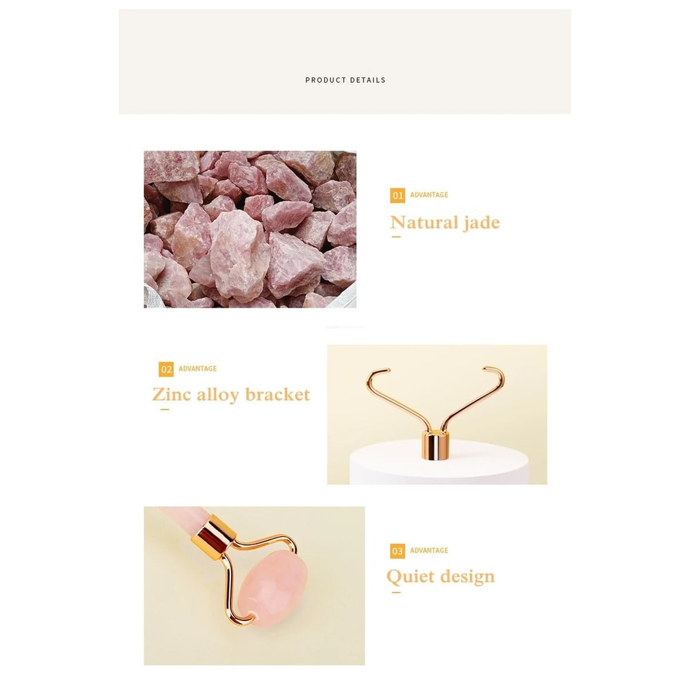 HighQuality Quartz Jade Facial Roller And Gua Sha AntiAging Set 5