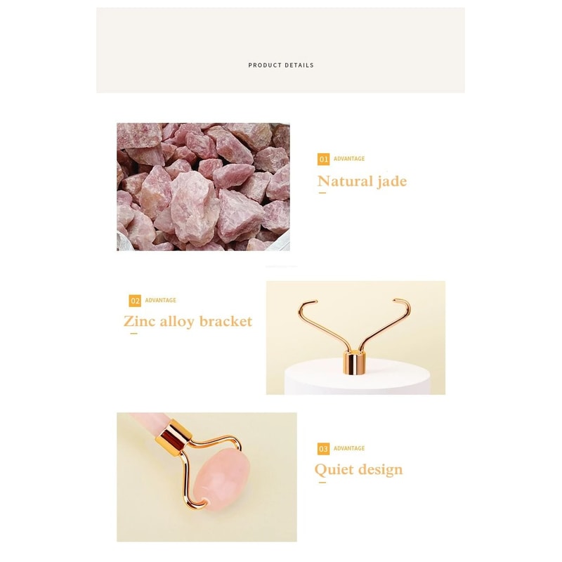 HighQuality Quartz Jade Facial Roller And Gua Sha AntiAging Set 5
