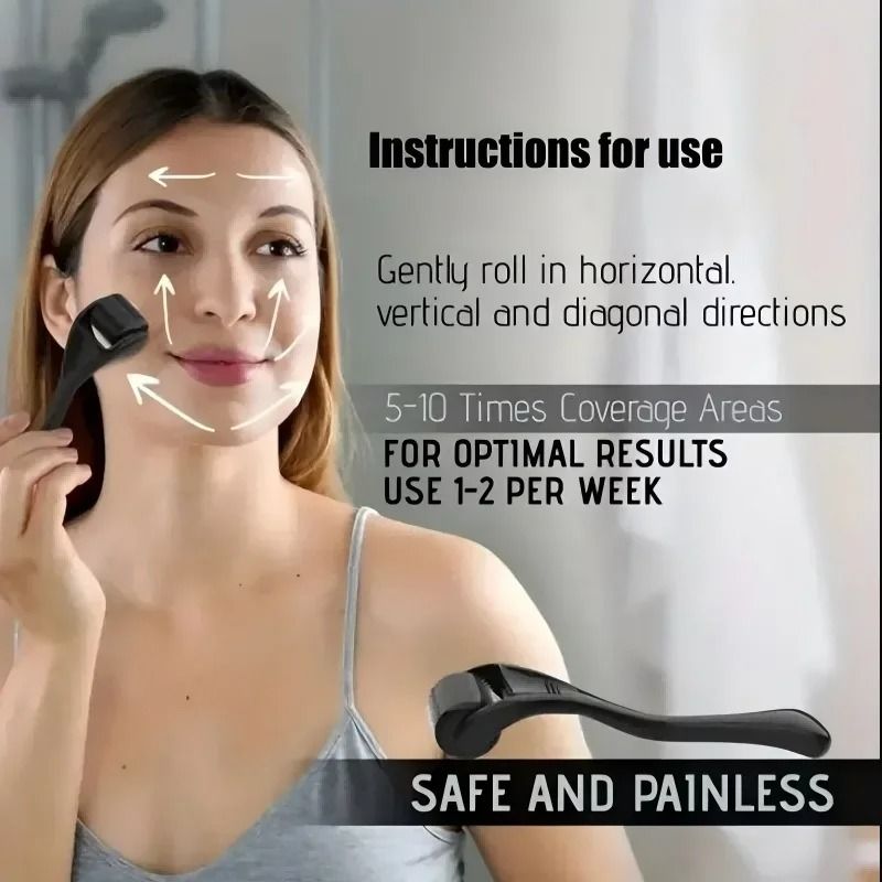 Luxury Titanium Microneedle Derma Roller Stamp For Face Beard Scalp 3