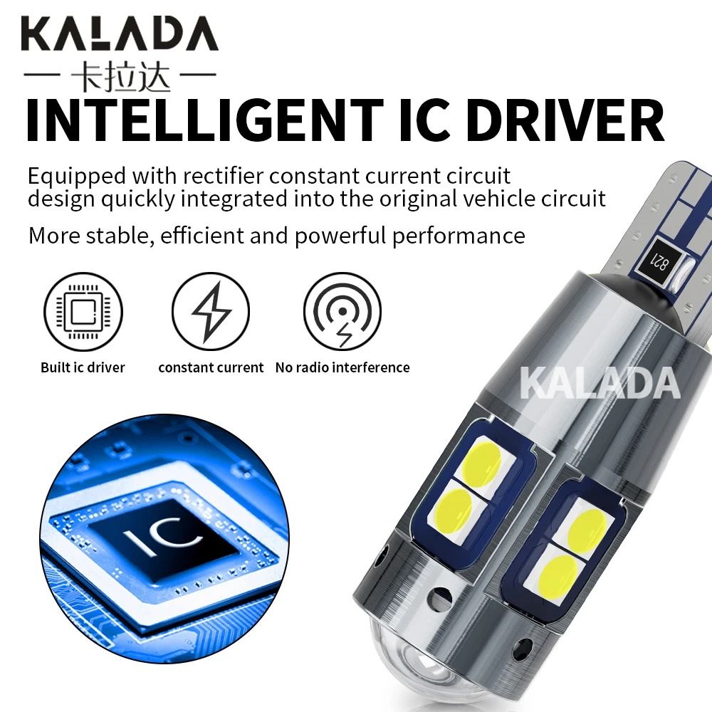 HighQuality W5W T10 LED CANBUS ErrorFree Interior Car Bulbs 2Pack 3